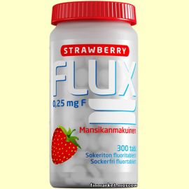 FLUX STRAWBERRY фторсодержащие таблетки со вкусом клубники 300 шт.