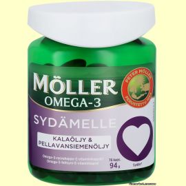 Рыбий жир в капсулах с компонентами для сердца Möller Sydämelle 76 шт.