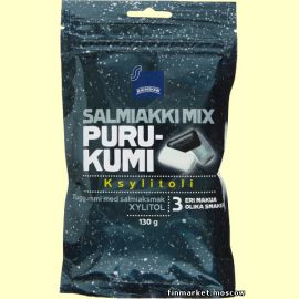 Жевательная резинка Rainbow Purukumi mix ksylitoli salmiakki 130 гр.