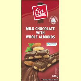Шоколад молочный с целым миндалем fin CARRE Milk Chocolate With Whole Almonds 200 гр.