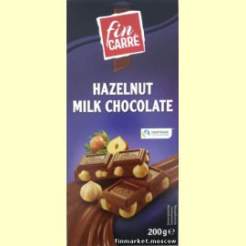 Шоколад молочный с цельным орехом fin CARRE Hazelnut Milk Chocolate 200 гр.