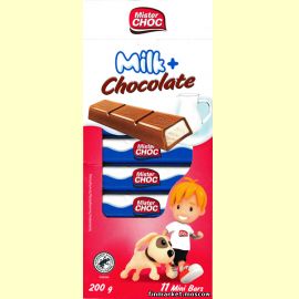 Шоколад молочный Mister CHOC Milk+Chocolate 200 гр.