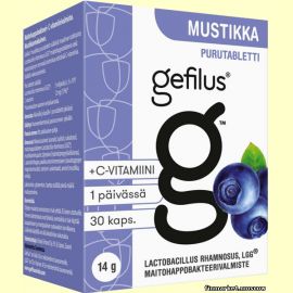 Gefilus Mustikka молочнокислые бактерии LGG + витамин С 30 шт.