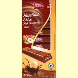 Шоколад молочный Mister CHOC Hazelnut Crisp 200 гр.
