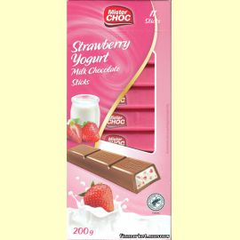 Шоколад молочный Mister CHOC Strawberry Yogurt 200 гр.