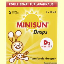 Minisun Drops D3, Витамин Д3 в каплях 2х10 мл.