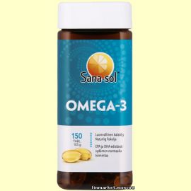 Sana-sol Omega-3. Витамины группы Омега-3 в капсулах 150 капсул.