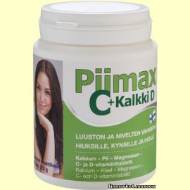 Piimax C Kalkki D Кальций, кремнезем, магний, витамины C и D 300 табл.