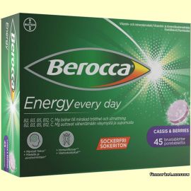 Berocca Energy Cassis & Berries мультивитаминные шипучие таблетки 45 шт.