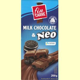 Шоколад молочный с печеньем fin CARRE Milk Chocolate & Neo 200 гр.