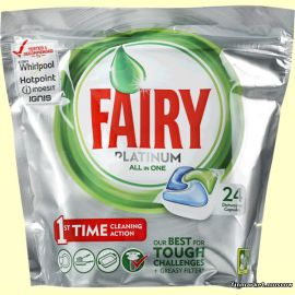 Таблетки для посудомоечной машины Fairy Platinum All in One 24 шт.