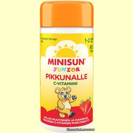 Minisun C-vitamiini Junior Mansikka 80 шт.