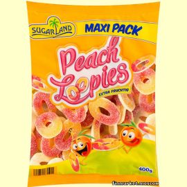 Конфеты жевательные SUGAR LAND Peach Loopies (вкус персика) 400 гр.