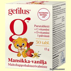 Gefilus + D Mansikka-vanilja 30 шт.