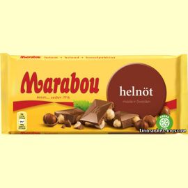 Шоколад молочный с цельным лесным орехом Marabou Helnöt 200 гр.