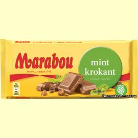 Шоколад молочный с мятой Marabou Mintkrokant 200 гр.