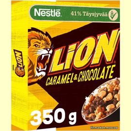 Готовый завтрак Nestlé Lion, пшеничные хлопья с шоколадом и карамелью 350 гр.