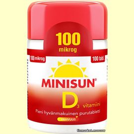 Minisun D3-vitamiini 100 мкг. 100 табл.