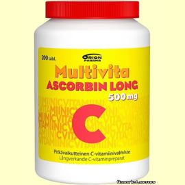Multivita Ascorbin Long Витамин С 500 мг. 200 табл.