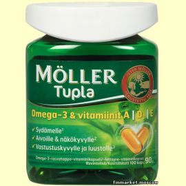 Рыбий жир в капсулах Möller Tupla omega-3 100 капсул
