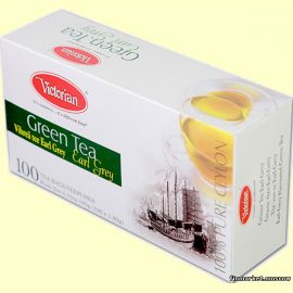 Чай зеленый Victorian Green Tea Earl Grey 100 пакетов