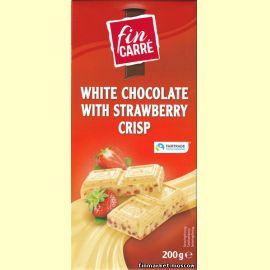 Шоколад белый с клубникой fin CARRE White Chocolate With Strawberry Crisp 200 гр.