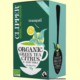 Чай зелёный Clipper Organic Green Tea Citrus & Aloe Vera 20 пакетиков