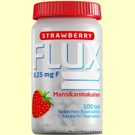 FLUX STRAWBERRY фторсодержащие таблетки со вкусом клубники 100 шт.