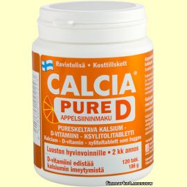 Calcia® Pure D Кальций, витамин D и ксилит в жевательных таблетках 120 табл.