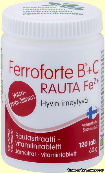 Заказать Ferroforte® B+C (Цитрат железа и витамины) 120 табл. в службе ...