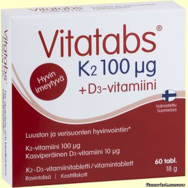 Vitatabs® K2 100 мкг +D3 Витамины K2 и D3 в таблетках 60 шт.