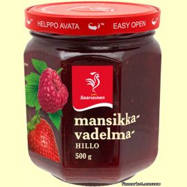 Варенье клубнично-малиновое Saarioinen mansikka-vadelmahillo 500 гр.