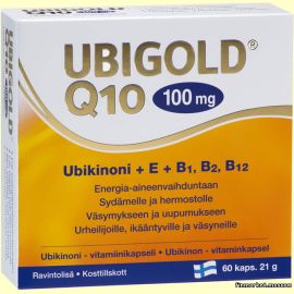 Ubigold®Q10 100 мг Убихинон и витамины E, B1, B2, B12 60 капсул