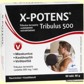 X-Potens Tribulus 500 Экстракт якорцев стелющихся (Tribulus terrestris) в таблетках 60 табл.