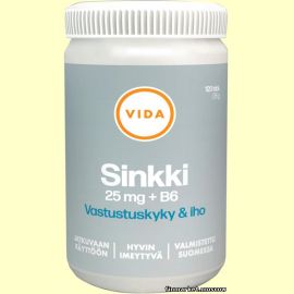Vida Sinkki+B6 25 мг. 120 табл.
