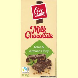 Шоколад молочный fin CARRE Mint&Almond Crisp 200 гр.