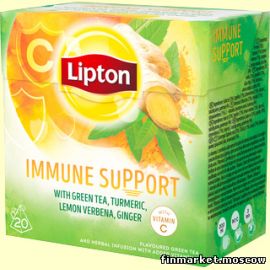 Чай зелёный с добавками в пирамидках Lipton Immune Support 20 шт.