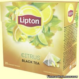 Чай чёрный с наполнителем в пирамидках Lipton Citrus 20 шт.