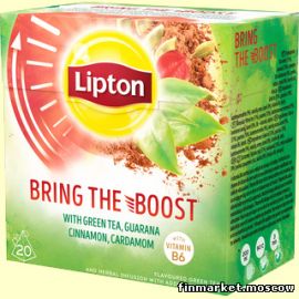 Чай зелёный с наполнителем в пирамидках Lipton Bring The Boost 20 шт.