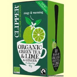 Чай зелёный Clipper Organic Green Tea & Lime & Ginger 20 шт.