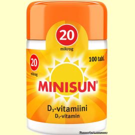 Minisun D3-vitamiini 20 мкг. 100 табл.