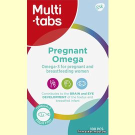 Multi-tabs Raskaus Omega-3. Рыбий жир для беременных и кормящих 100 капсул.