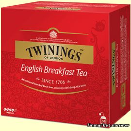 Чай чёрный Twinings English Breakfast tea 50 пакетиков