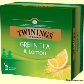 Чай зелёный с лимоном Twinings Green tea & Lemon 50 пакетиков
