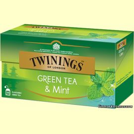 Чай зелёный со вкусом мяты Twinings Green Tea & Mint 25 пакетиков