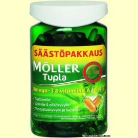 Möller Tupla omega-3 рыбий жир в капсулах 150 шт.