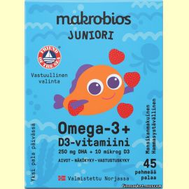 Makrobios Juniori Omega-3 + D3 45 капсул