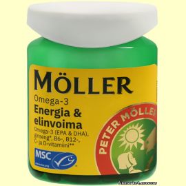 Möller Omega-3 Energia & elinvoima рыбий жир в капсулах 60 шт.