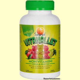 Sana-sol Vitanallet omena-päärynä мультивитамины 120 шт.