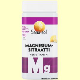 Sana-sol Magnesiumsitraatti + B6-vitamiini 100 табл.